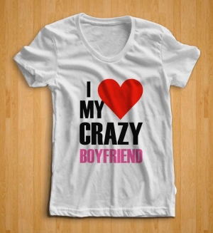 Комплект мъжка и дамска тениска - I love my crazy