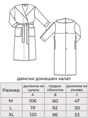 Пухкав домашен халат от микрофибър - свежа мента, резеда