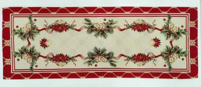 Коледни салфетки за двама - 3 размера, с елегантен гирлянд с камбанки