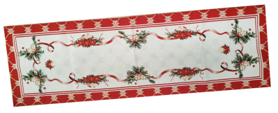 Коледни салфетки за двама - 3 размера, с елегантен гирлянд с камбанки