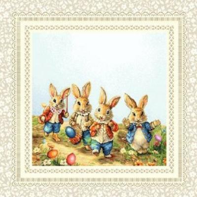 Жакардова калъфка за Великден - Зайчова дружина