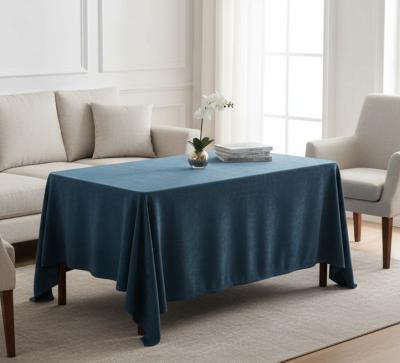 Тъмносиня луксозна покривка за маса от софт плат – кадифена мекота и стилен уют