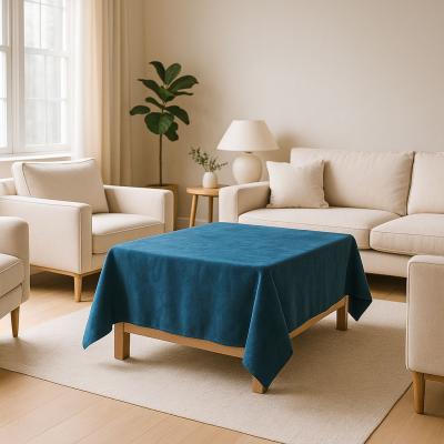 Тъмносиня луксозна покривка за маса от софт плат – кадифена мекота и стилен уют