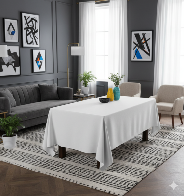 Бяла покривка за маса