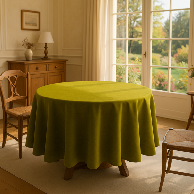 Зелена покривка за маса от разкошен плат