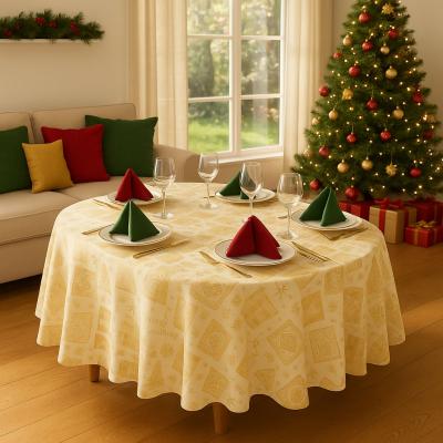 Златна Коледа - покривка за маса за Коледа и Нова година