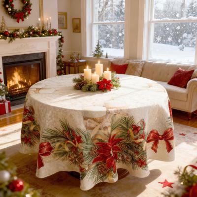 Коледен разкош и блясък - жакардова покривка за маса