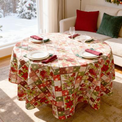 Тържествена Коледна покривка за маса - класически цветове