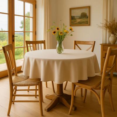 Едноцветна покривка за маса, екрю - официална и за всеки ден