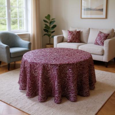 Луксозна покривка за маса - бордо, със сребристи елементи