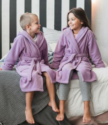 Памучен детски халат за баня - луксозен лилав