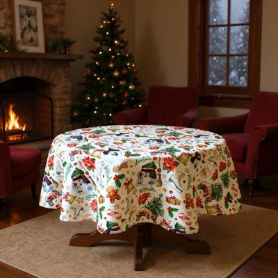 Водоустойчива покривка за маса с прекрасно коледни картинки - радост и щастие