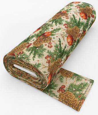 Kоледен плат за покривки, карета и калъфки с прекрасен десен