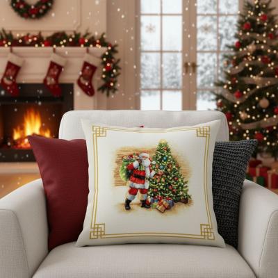Декоративна възглавница с коледна калъфка