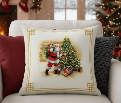 Коледна калъфка Вълшебствата на Дядо Коледа – уют с елегантен почерк, жакард