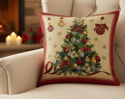 Коледна калъфка Елха на чудесата – празничен уют с изтънчен вкус, жакард