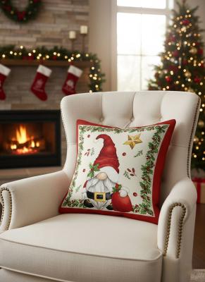 Жакардова коледна калъфка с Елф и подарък