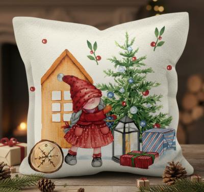 Подарък за Коледа - декоративна калъфка със сребриста нишка