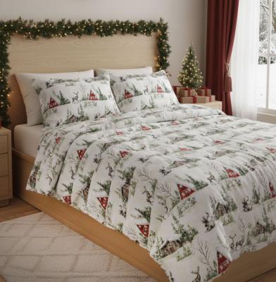 Коледен спален комплект с елени в зимната гора