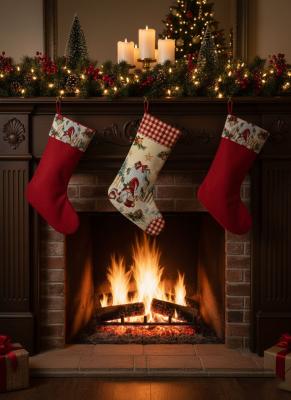 Коледен чорап с джудже – жакард, 40/60 см