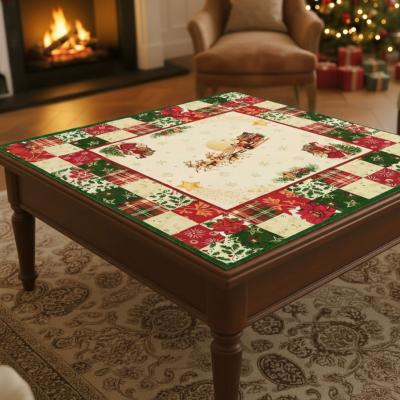 Квадратна коледна покривка за маса - каре с шейна