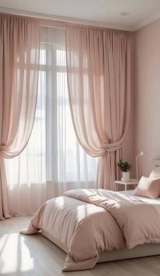 Перде от воал в нюанс светъл пепел от рози – нежност и уют по поръчка