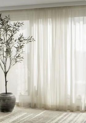 Перде от воал - цвят екрю