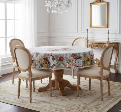 Разкошна жакардова покривка с великолепни рози – Ф180 см