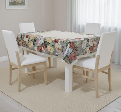 Разкошна жакардова покривка с великолепни рози - за праавоъгълна маса