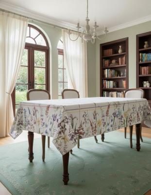 Жакардова покривка с широк бордюр от цветя – размер 140/180 см