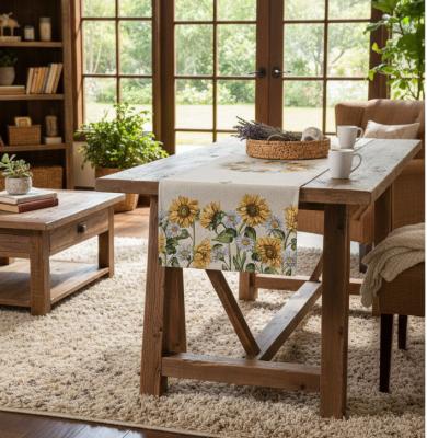 Жакардов тишлайфер Венец от слънчогледи – 45 × 140 см