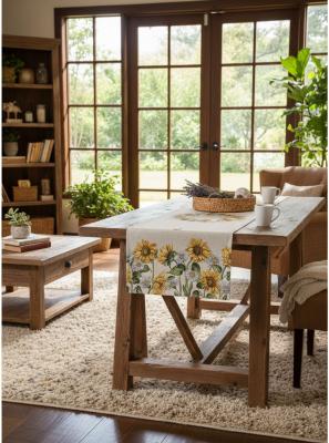 Жакардов тишлайфер Венец от слънчогледи – 45 × 140 см