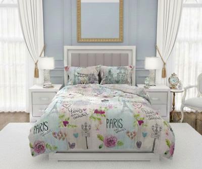 Памучен спален комплект ДА СЕ ВЛЮБИШ В ПАРИЖ, ранфорс
