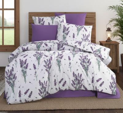 Памучен спален комплект с виолетов цвят на лавандулово поле