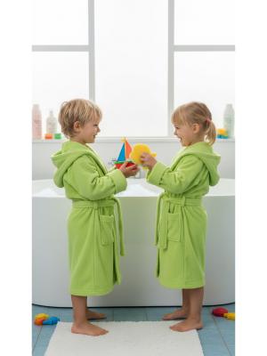 Памучно зелено детско халатче за баня - за момиченца и за момченца