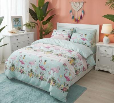 Памучен спален комплект Фламинго, нежност от Тропиците