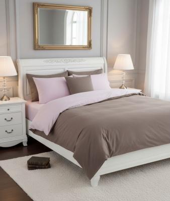 Едноцветен спален комплект - капучино и светло лилаво