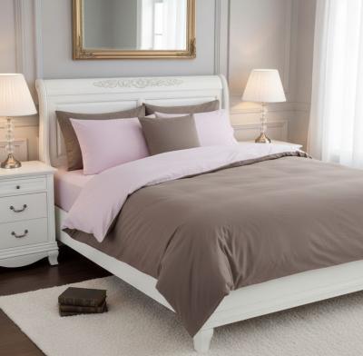 Едноцветен спален комплект - капучино и светло лилаво