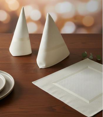 Луксозен хангъл – екрю с втъкан декоративен кант, поливискоза