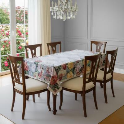 Разкошна жакардова покривка с великолепни рози - за праавоъгълна маса