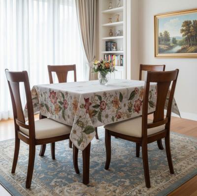 Жакардова покривка с цветен бордюр – прекрасни пастелни цветове