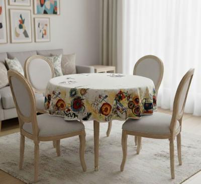 Жакардова покривка за кръгла маса - артистична геометрия