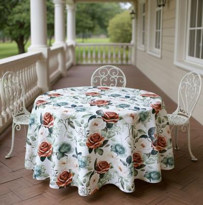 Водоустойчива покривка за маса с рози в пастелни цветове