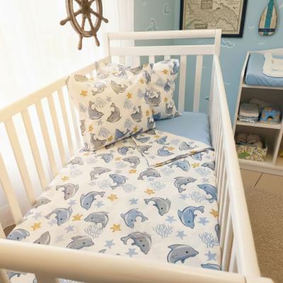 Бебешки спален комплект с делфини – ранфорс, 100% памук