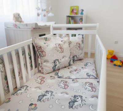 Бебешки спален комплект от ранфорс с понита и еднорози