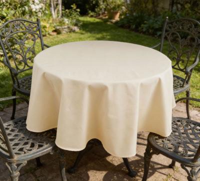 Водоустойчива покривка за маса - екрю, едноцветна