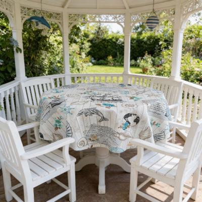 Покривка за маса с морски мотиви, винтидж - водоустойчив плат
