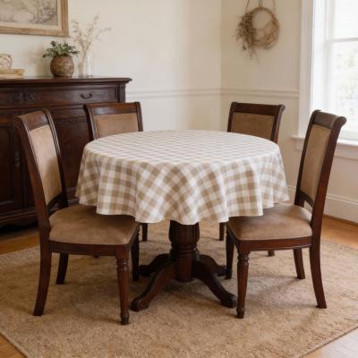 Водоустойчива покривка за маса - каре в бяло и капучино