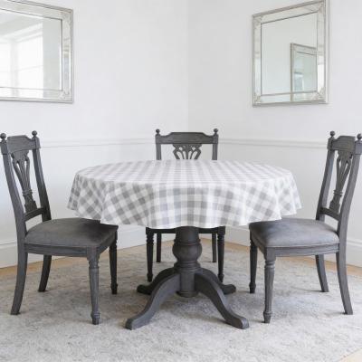 Водоустойчива покривка за маса - сиво-бяло каре