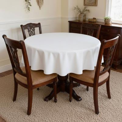 Водоустойчива покривка за маса - бяла, едноцветна